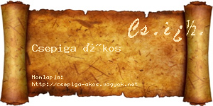 Csepiga Ákos névjegykártya